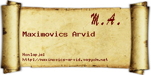 Maximovics Arvid névjegykártya